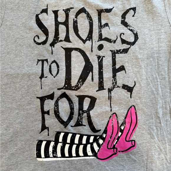 Next Level “Shoes To Die For” Wicked OZ Cotton Gray Tee Shirt Women’s M-L EUC - Picture 3 of 9